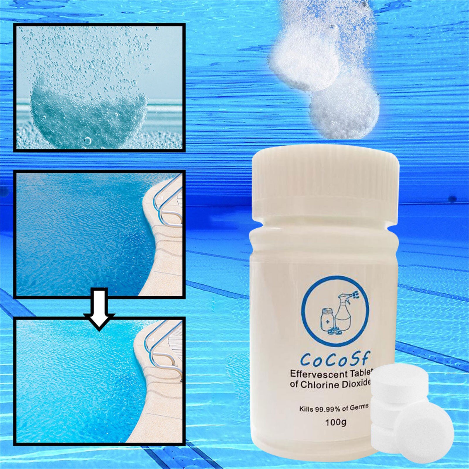Multifunctional Effervescent Cleaning Tablet For Swimming Pool Chlorination Tabl